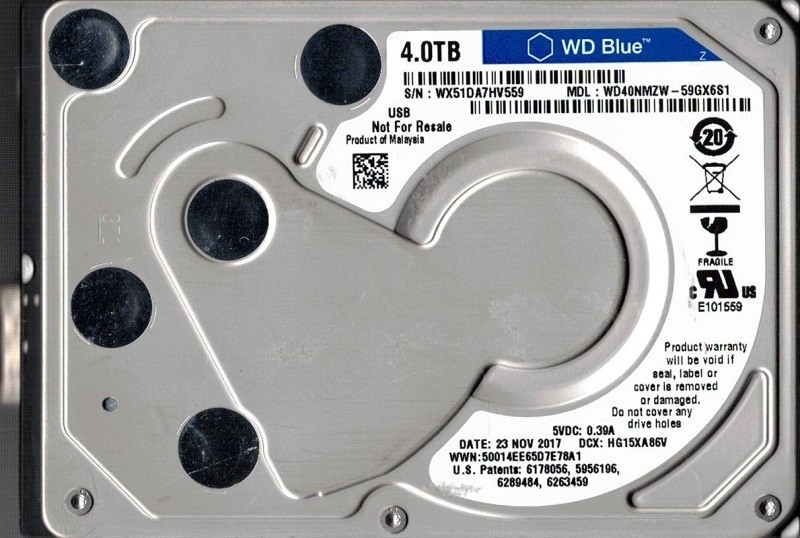 WD40NMZW-59GX6S1 USB 3.0 WX51D NOV 2017 Western Digital 4TB