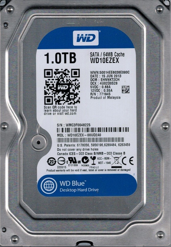 WD10EZEX-00UD2A0 DCM: EHNNKT2CH Western Digital 1TB