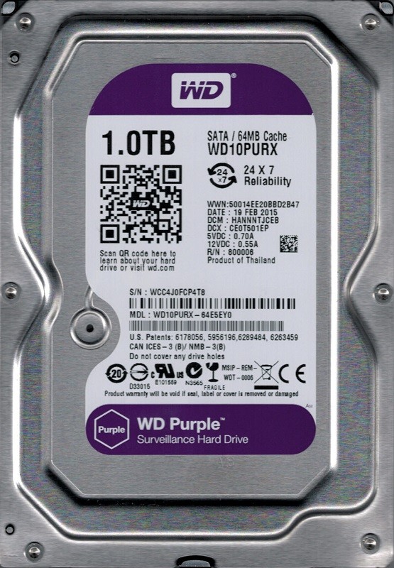 WD10PURX-64E5EY0 DCM: HANNNTJCEB WCC4J Western Digital 1TB