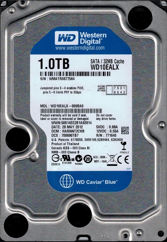 Western Digital WD10EALX-009BA0 1TB DCM: HARNNT2CHB WMATR