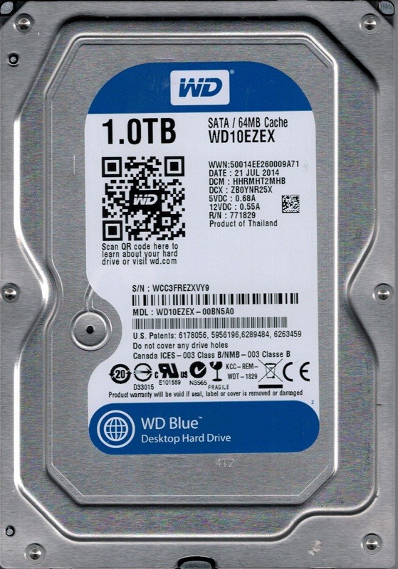 WD10EZEX-00BN5A0 DCM: HHRMHT2MHB WCC3F Western Digital 1TB