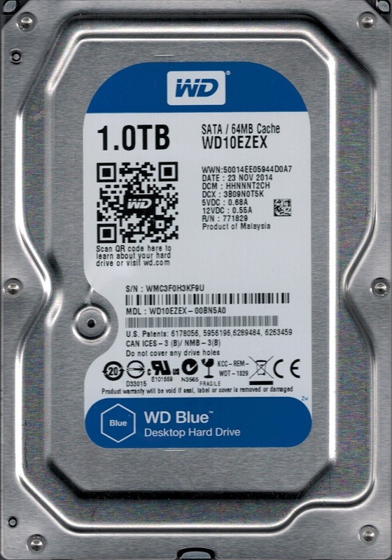WD10EZEX-00BN5A0 DCM: HHNNNT2CH WMC3F Western Digital 1TB