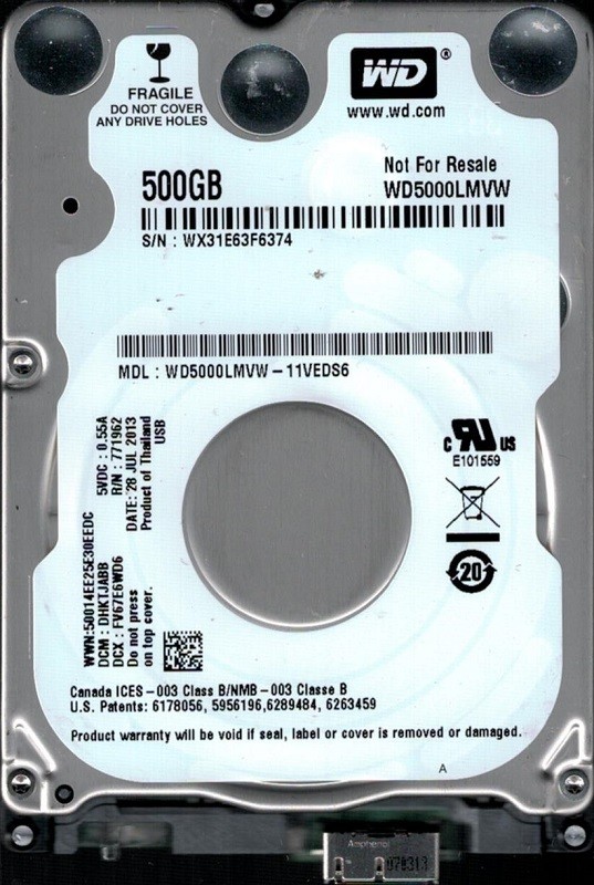 WD5000LMVW-11VEDS6 USB 3.0 DCM: DHKTJABB WX31E Western Digital 500GB