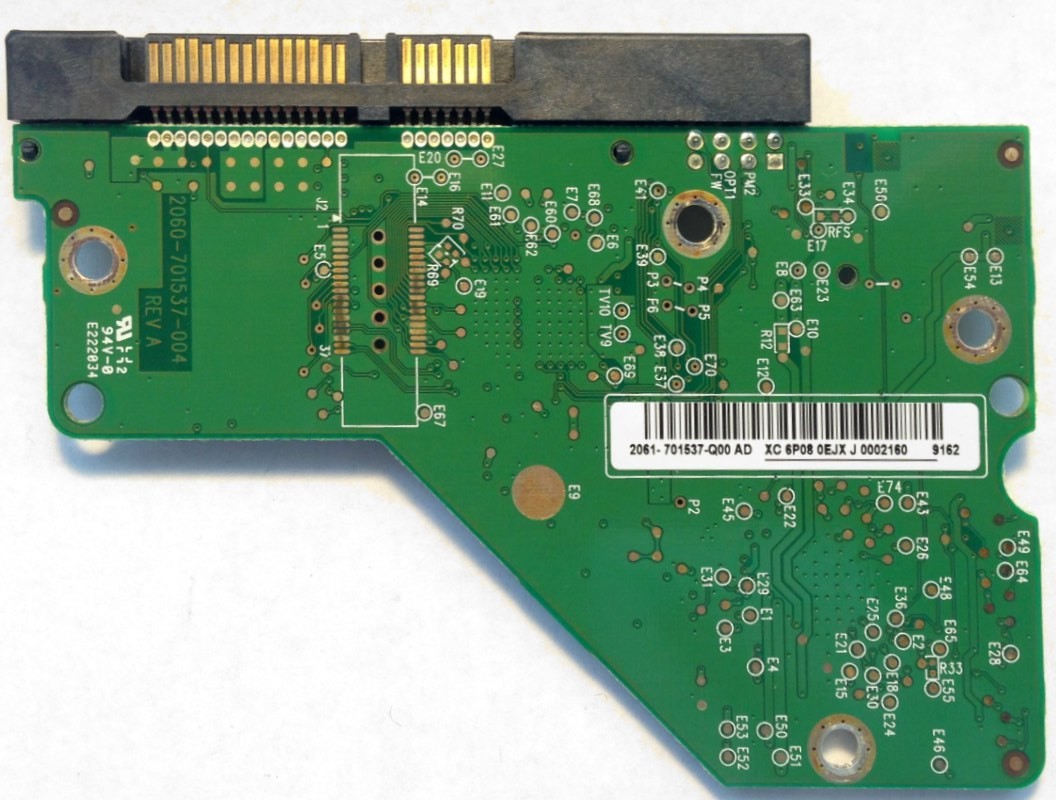 PCB WD6400AAVS-00G9B0 Western Digital 2061-701537-Q00 AD 640GB