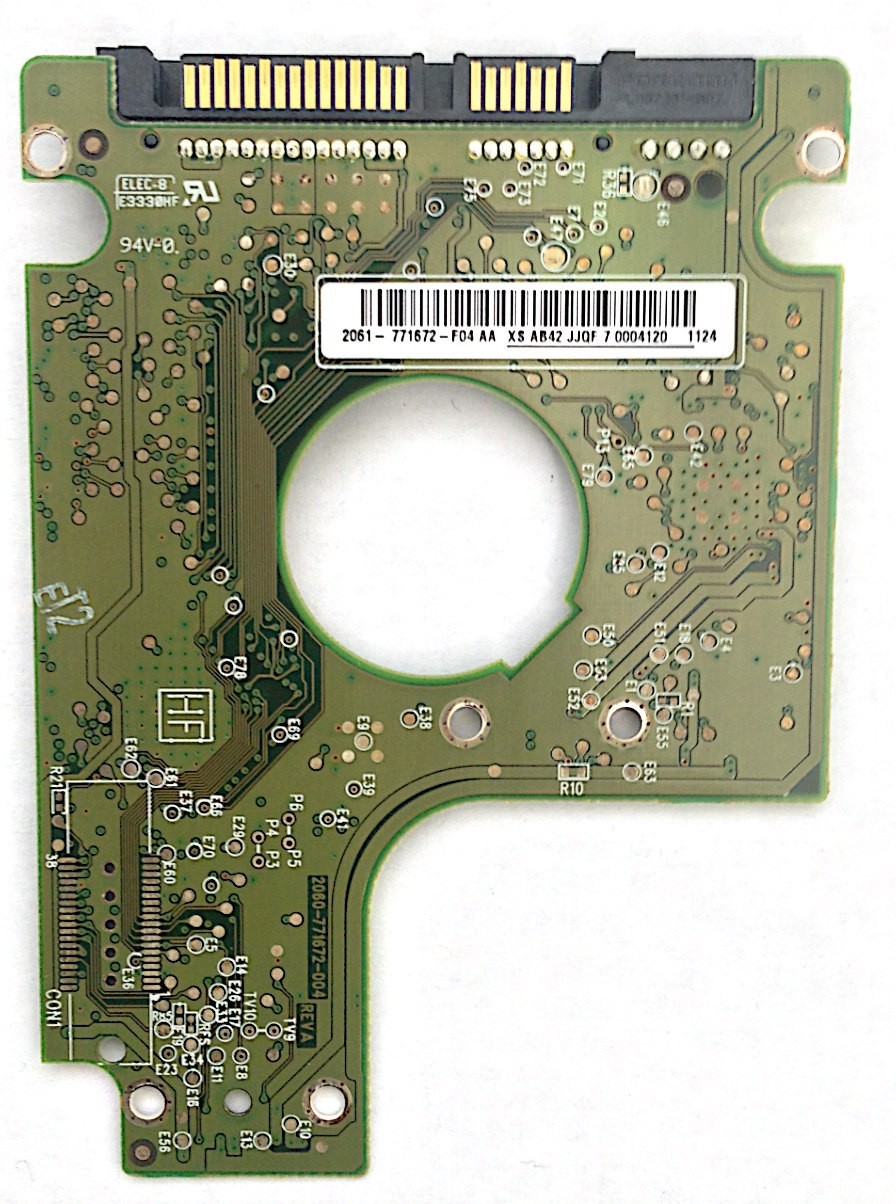 PCB WD5000BEVT-60A0RT0 Western Digital 2061-771672-F04 AA 500GB