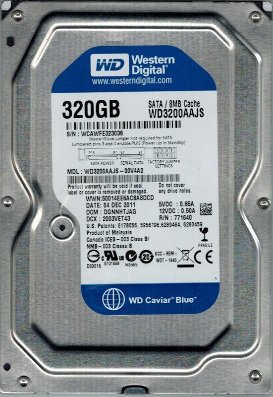 Western Digital WD3200AAJS-00V4A0 320GB DCM: DGNNHTJAG