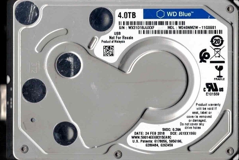 WD40NMZW-11GX6S1 USB 3.0 WX31D FEB 2018 Malaysia Western Digital 4TB