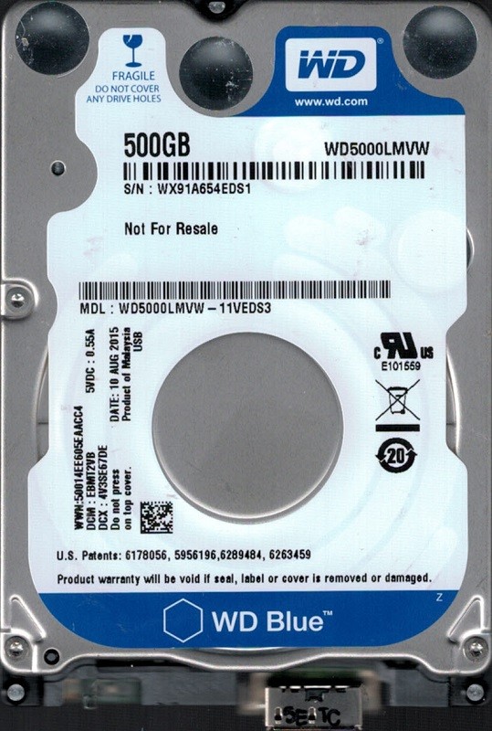 WD5000LMVW-11VEDS3 DCM: EBMT2VB WX91A Western Digital 500GB