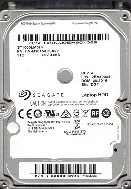 ST1000LM024 HN-M101MBB/AV2 F/W: 2BA30004 Seagate 1TB