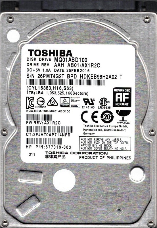 MQ01ABD100 AAH AB01/AX1R2C Toshiba 1TB Philippines