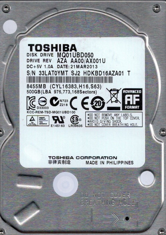 Toshiba MQ01UBD050 USB 3.0 1TB AZA AA00/AX001U PHILIPPINES