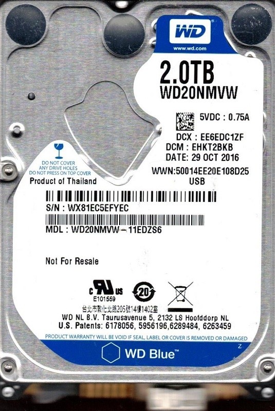 WD20NMVW-11EDZS6 DCM: EHKT2BKB WX81E Western Digital 2TB