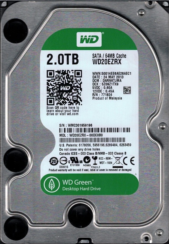 Western Digital WD20EZRX-00DC0B0 DCM: DARNKTJMA 2TB
