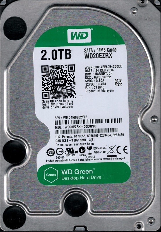 Western Digital WD20EZRX-00D8PB0 DCM: HARNHTJCH 2TB