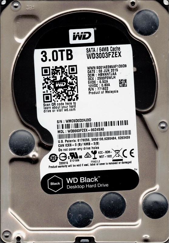 Western Digital WD3003FZEX-00Z4SA0 3TB DCM: HBNNNTJAA