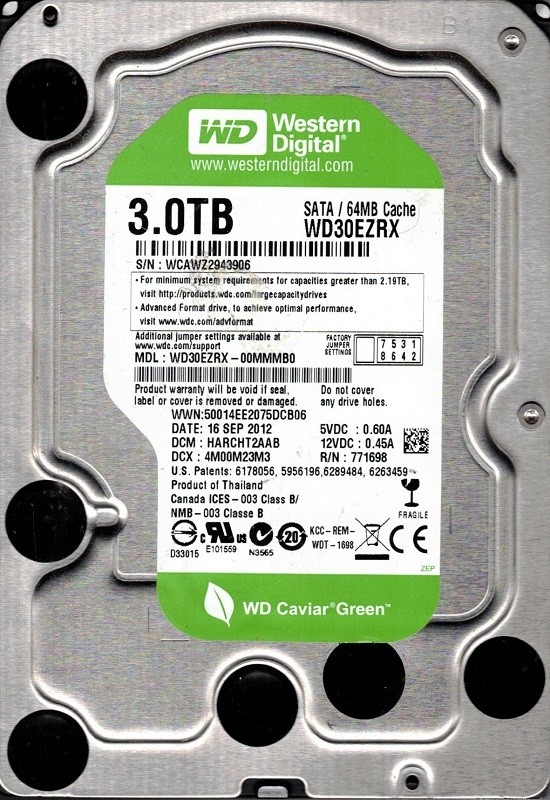 Western Digital WD30EZRX-00MMMB0 3TB DCM: HARCHT2AAB