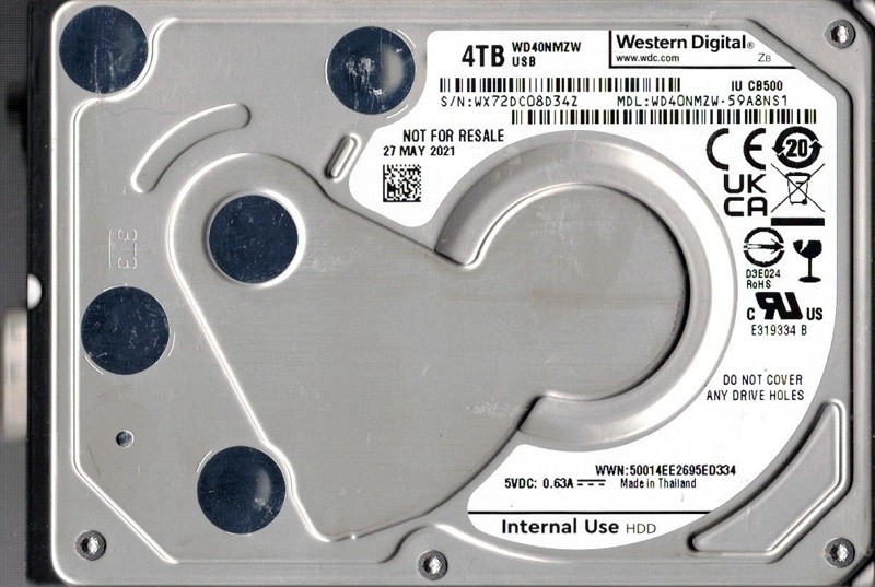 WD40NMZW-59A8NS1 USB 3.0 WX72D 2.5" HDD Western Digital 4TB