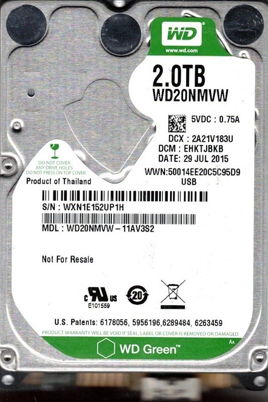 Western Digital WD20NMVW-11AV3S2 USB 3.0 2TB DCM: EHKTJBKB WXN1E
