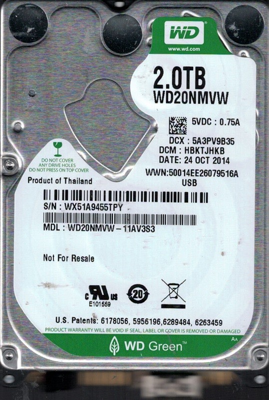 WD20NMVW-11AV3S3 DCM: HBKTJHKB WX51A Western Digital 2TB