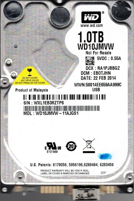 Western Digital WD10JMVW-11AJGS1 1TB DCM: EBOTJHN USB 3.0