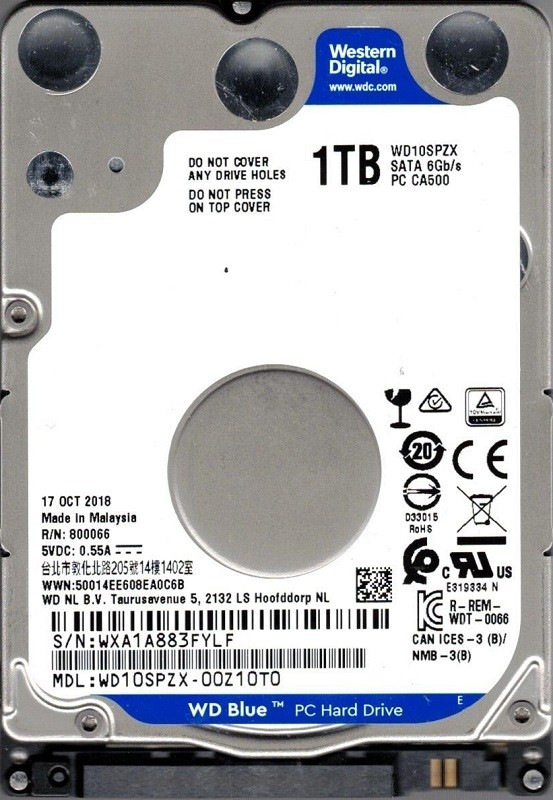 WD10SPZX-00Z10T0 WXA1A Western Digital 1TB