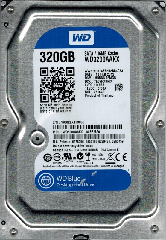 Western Digital WD3200AAKX-00ERMA0 320GB DCM: HBRNNT2MGB
