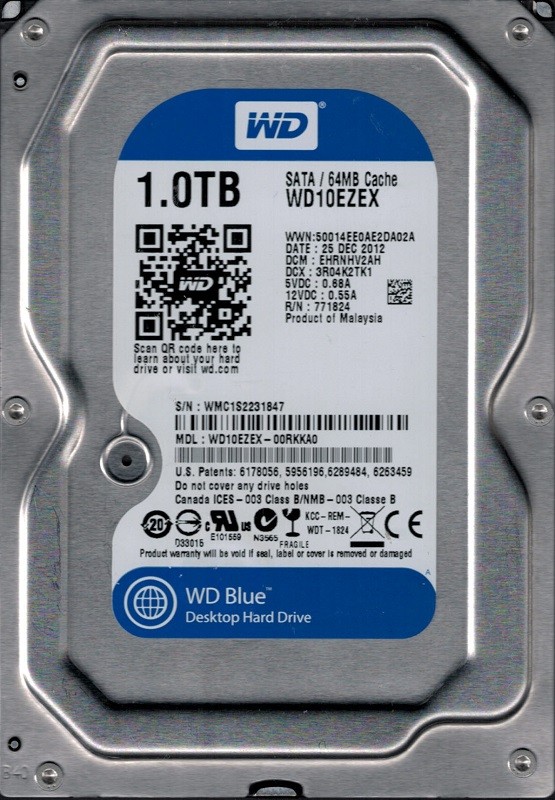 Western Digital WD10EZEX-00RKKA0 DCM: EHRNHV2AH 1TB