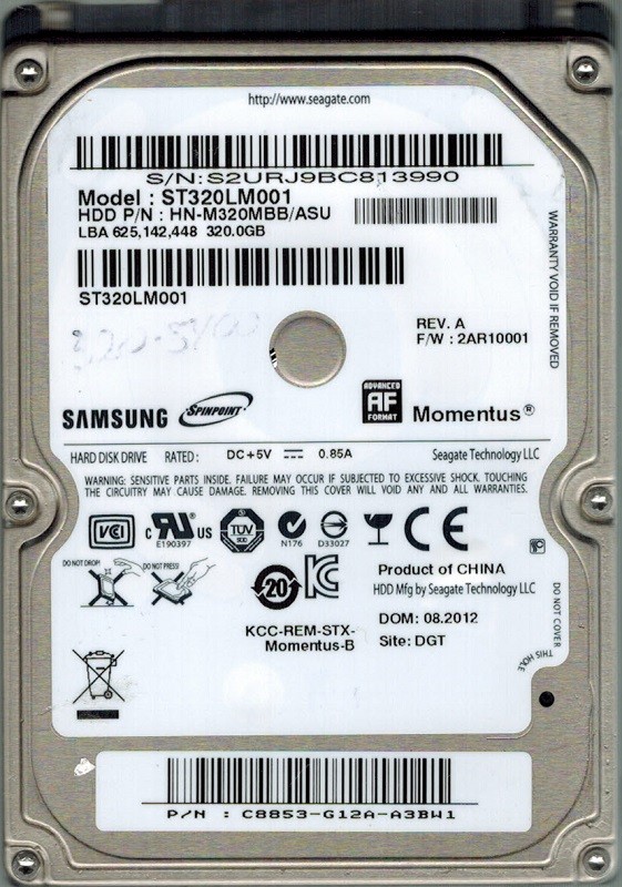Samsung ST320LM001 HDD P/N: HN-M320MBB/ASU