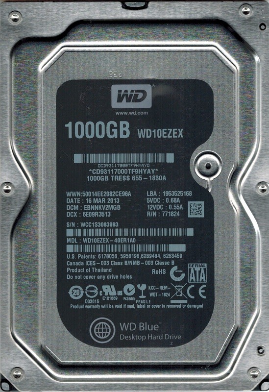 Western Digital WD10EZEX-40ER1A0 1TB DCM: EBNNKV2MGB