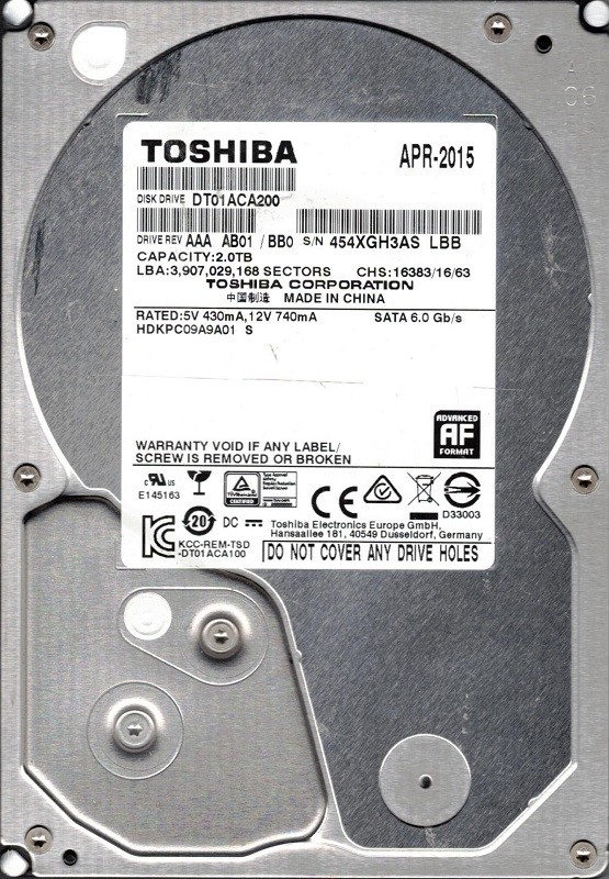 Toshiba DT01ACA200 AAA AB01/BB0 2TB Desktop Hard Drive