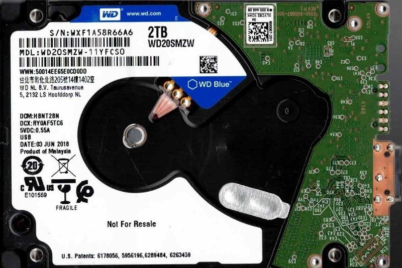 WD20SMZW-11YFCS0 WXF1A JUN 2018 Malaysia Western Digital 2TB