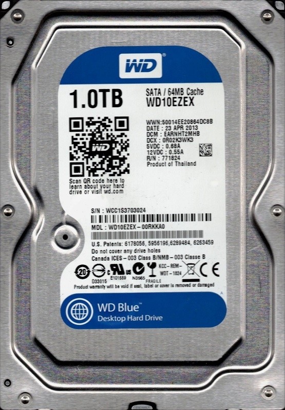 Western Digital WD10EZEX-00RKKA0 DCM: EARNHT2MHB 1TB