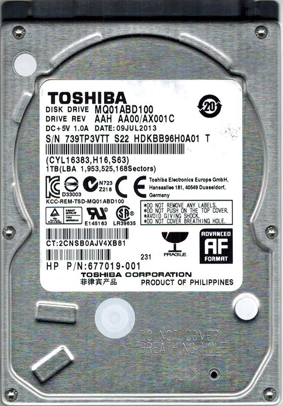 Toshiba MQ01ABD100 1TB AAH AA00/AX001C PHILIPPINES