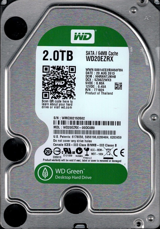 Western Digital WD20EZRX-00DC0B0 2TB DCM: HHRNNTJMHB