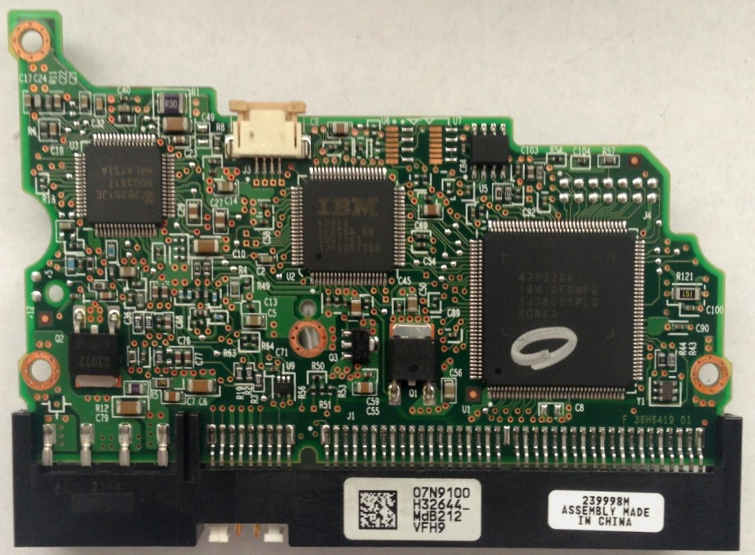 PCB IC35L120AVVA07-0 07N9100 H32644 P/N: 07N9219 MLC: H32657 IBM