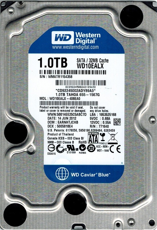 Western Digital WD10EALX-408EA0 1TB DCM: EARNHTJCHB