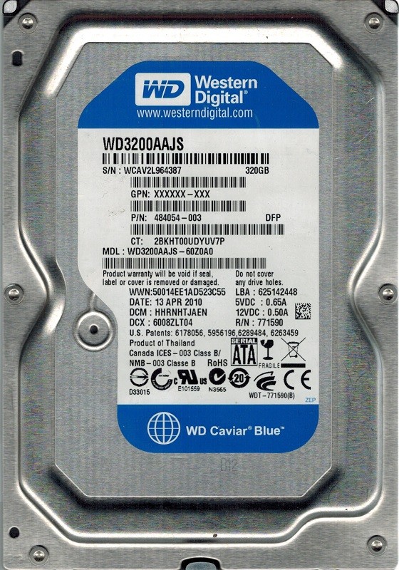 Western Digital WD3200AAJS-60Z0A0 320GB DCM: HHRNHTJAEN