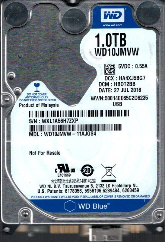 WD10JMVW-11AJGS4 DCM: HBOT2BB WXL1A Western Digital 1TB