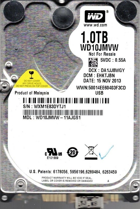 WD10JMVW-11AJGS1 Western Digital 1TB DCM: EHKTJBN WXM1E USB 3.0