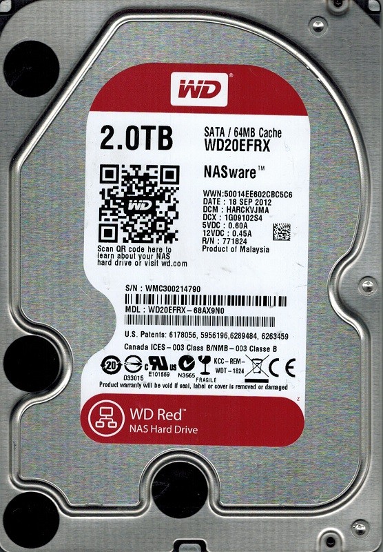 Western Digital WD20EFRX-68AX9N0 2TB NAS DCM: HARCKVJMA WD RED