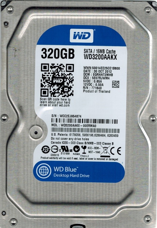 Western Digital WD3200AAKX-00ERMA0 320GB DCM: EGRNNT2MHB