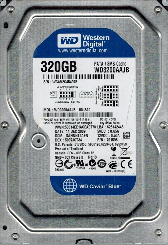 Western Digital WD3200AAJB-00J3A0 320GB DCM: DANNNT2AEN