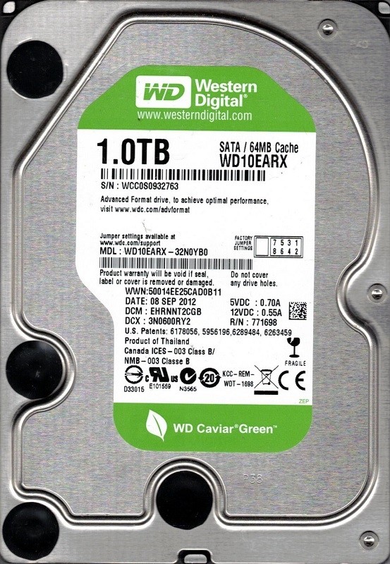 WD10EARX-32N0YB0 Western Digital DCM: EHRNNT2CGB 1TB