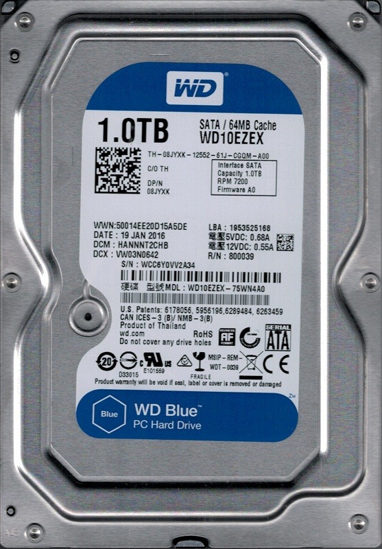 WD10EZEX-75WN4A0 DCM: HANNNT2CHB WCC6Y Western Digital 1TB