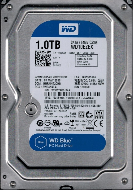 WD10EZEX-75WN4A0 DCM: HHRNNT2CHB WCC6Y Western Digital 1TB