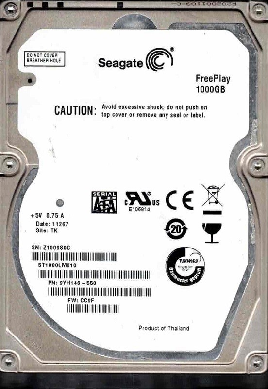 ST1500LM003 F/W: CC9F P/N: 9YH148-550 TK Z10 1.5TB Seagate FreePlay
