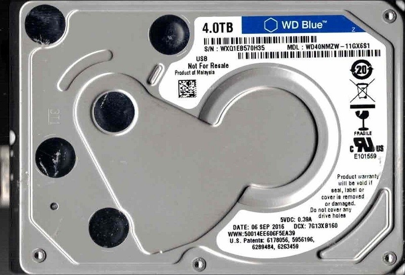 WD40NMZW-11GX6S1 USB 3.0 WXQ1E SEP 2016 Malaysia Western Digital 4TB