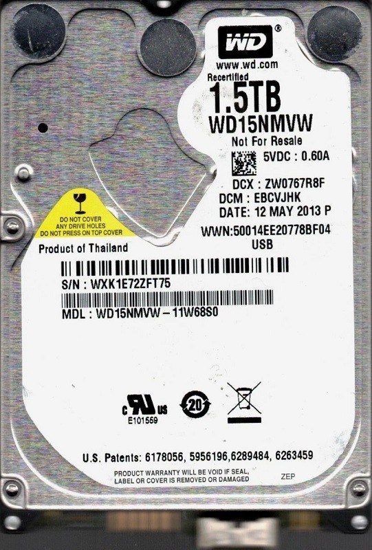 Western Digital WD15NMVW-11W68S0 1.5TB USB 3.0 DCM: EBCVJHK