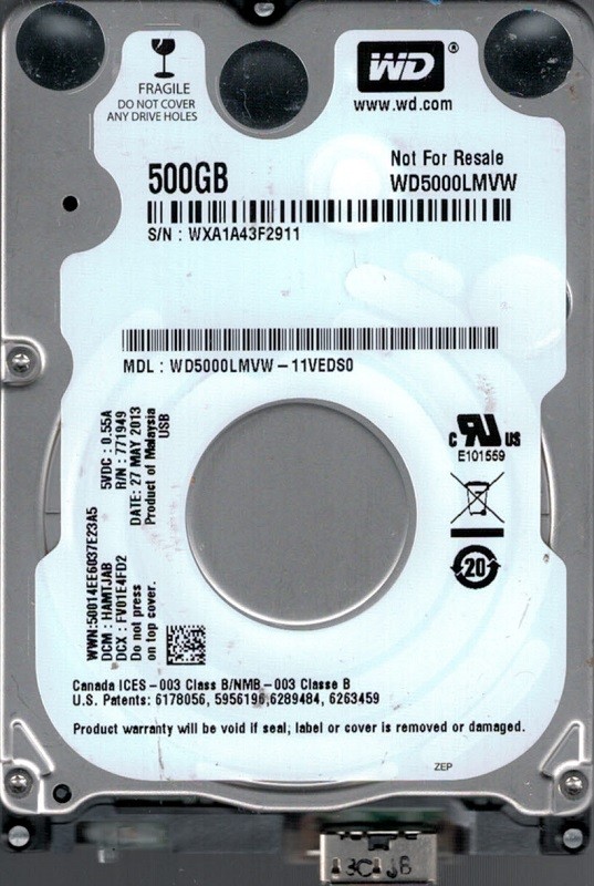 Western Digital WD5000LMVW-11VEDS0 USB 3.0 500GB DCM: HAMTJAB