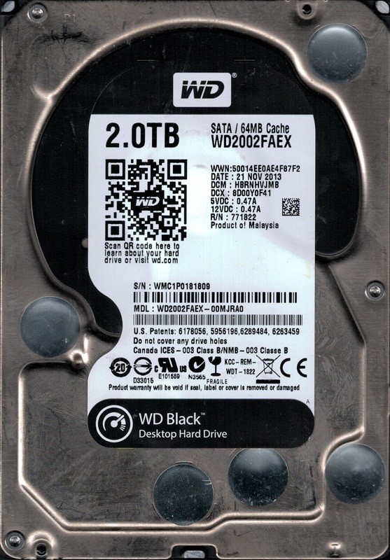 WD2002FAEX-00MJRA0 DCM: HBRNHVJMB Western Digital 2TB